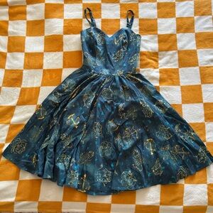 Pinup Couture Audrey Dress - Astrology Zodiac Pattern - Retro Vintage Inspired